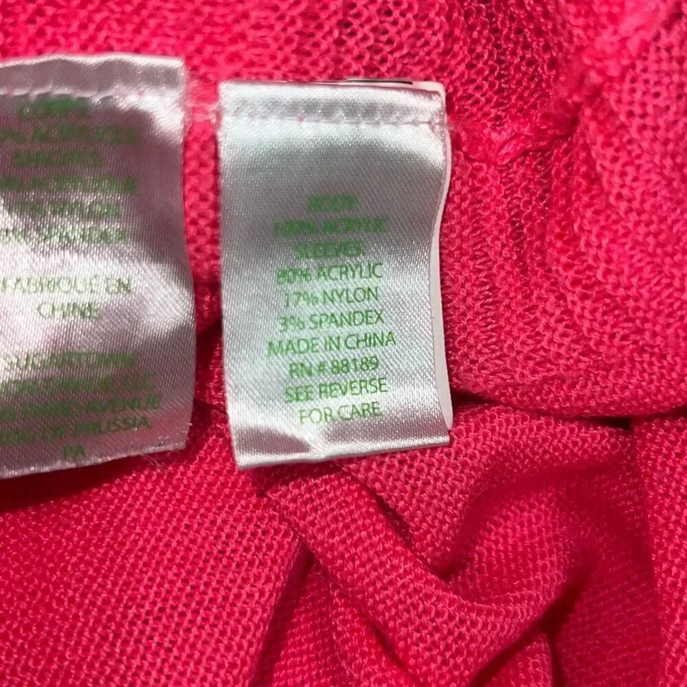 Lilly Pulitzer Girls Ramona Fringe Sweater Hot Pink Oversized Knit size XL 12-14